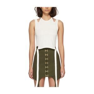 Dion Lee White Organic Cotton Tank Top Size M
